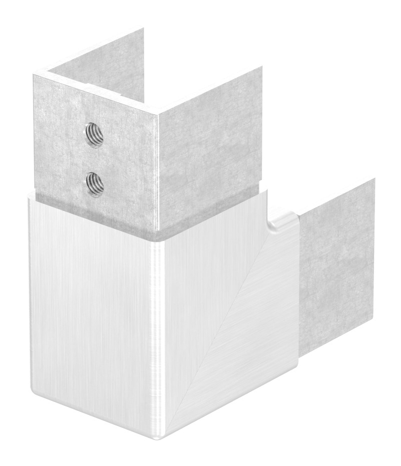 Eckbogen, vertikal, für Nutrohr 40x40mm, V4A