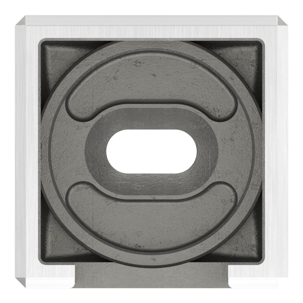Wandbefestigung für Quadratnutrohr 40x40mm, links, V4A
