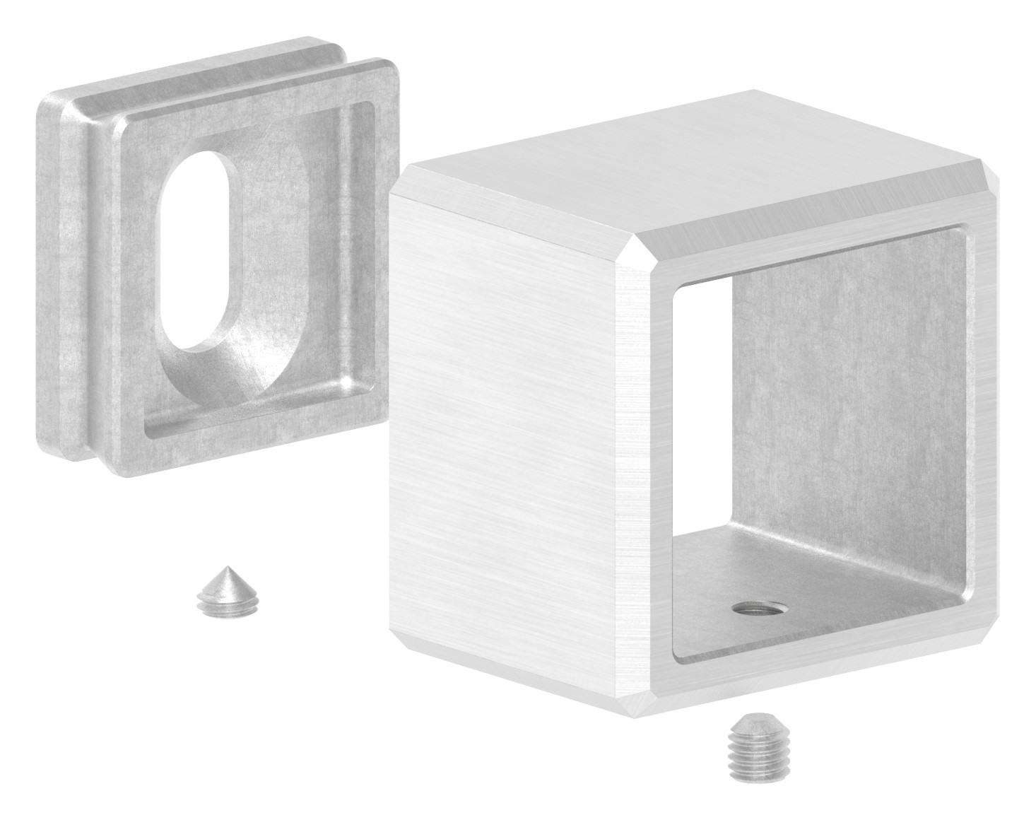 Wandbefestigung für Quadratrohr 30x30mm, V2A