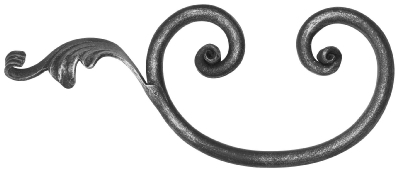C-Schnecke 12mm, 110x270mm, mit Blatt rechts
