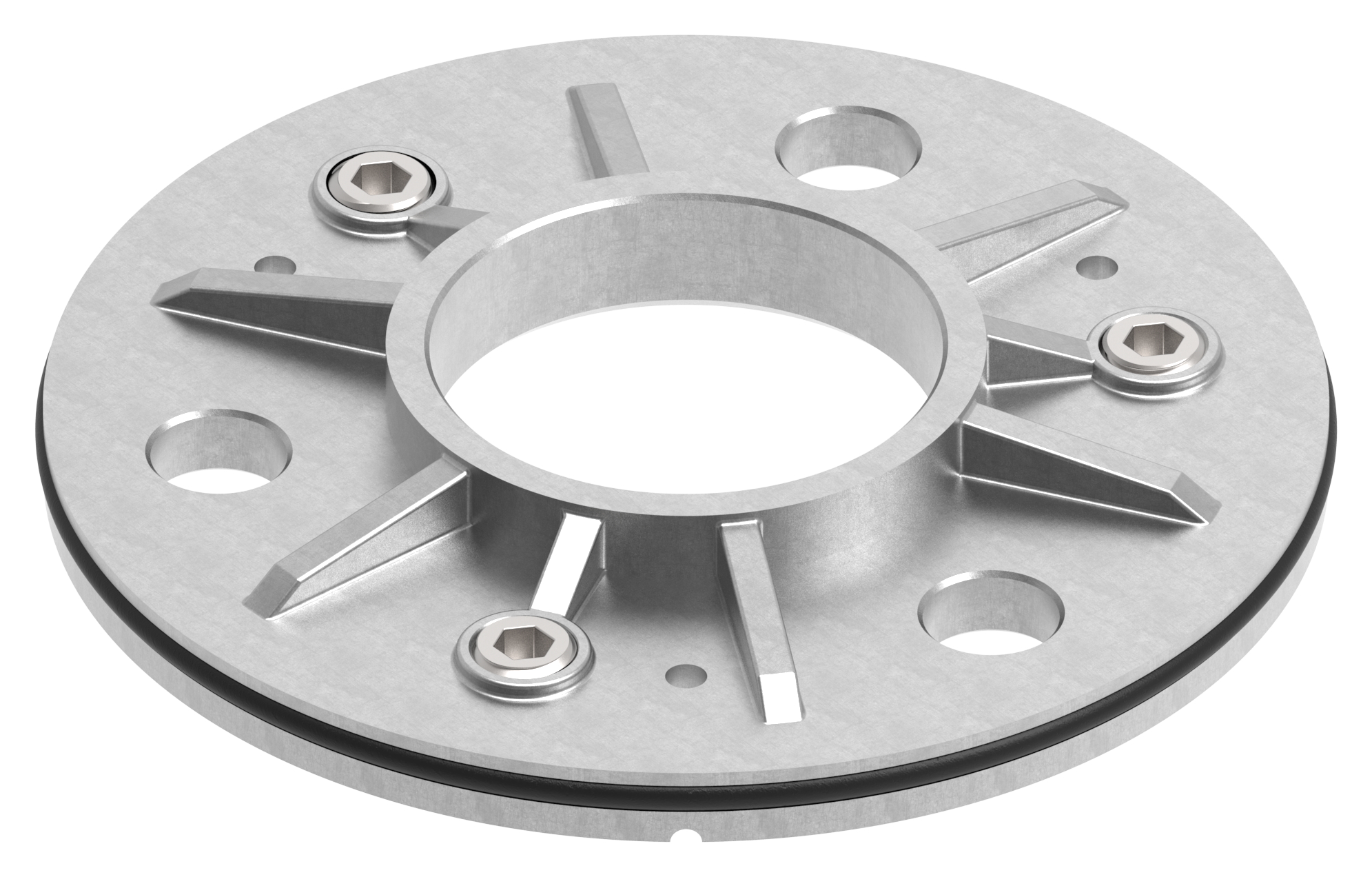 Ankerplatte, Ø 123,5x8mm für 48,3mm Rohr, roh, V2A