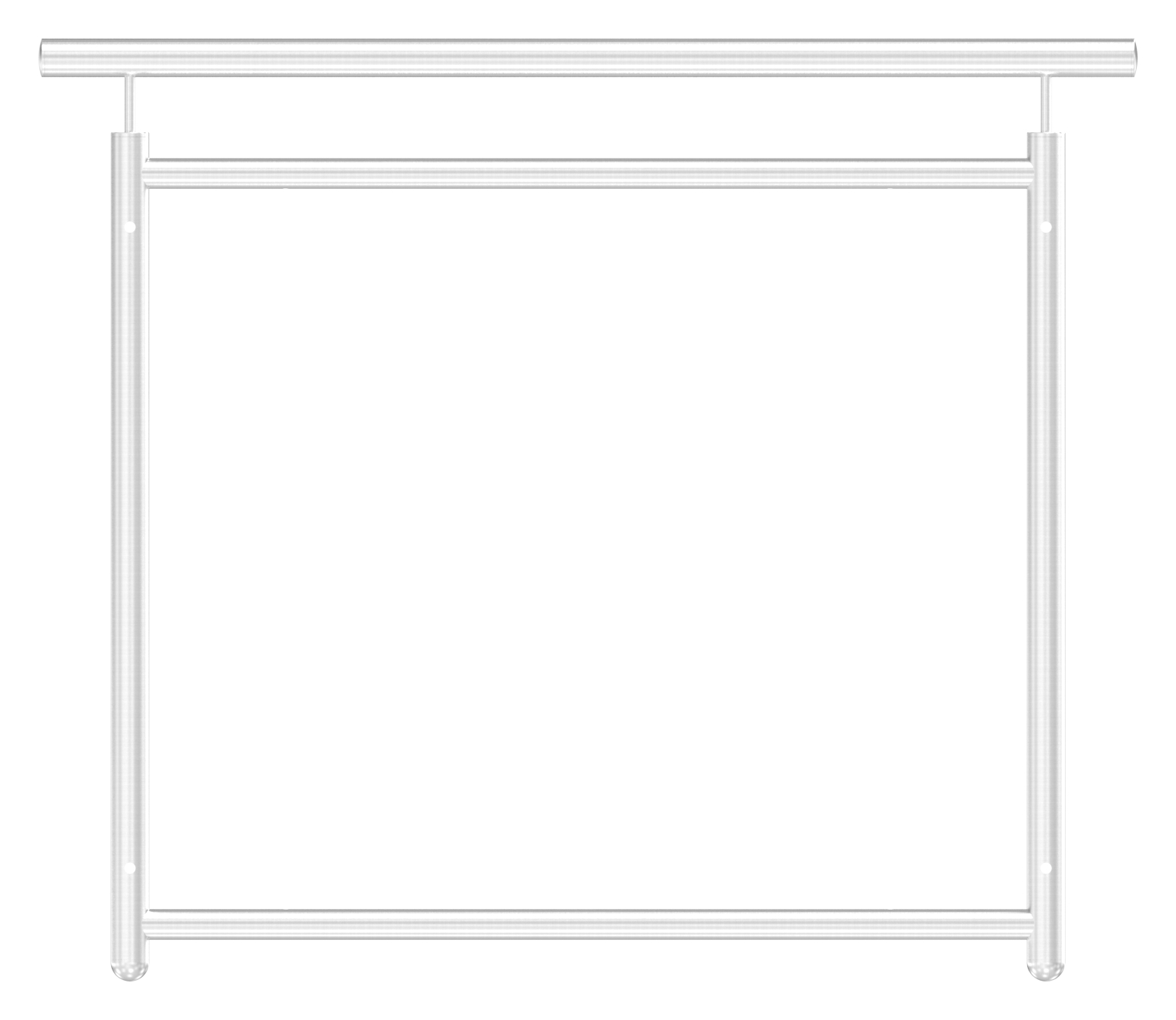 Französisches Balkongitter, gerade, Breite 1,0m, V2A