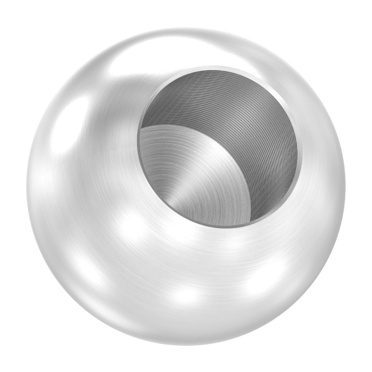 Vollkugel Ø 20mm mit Sackloch 10,2mm, V2A