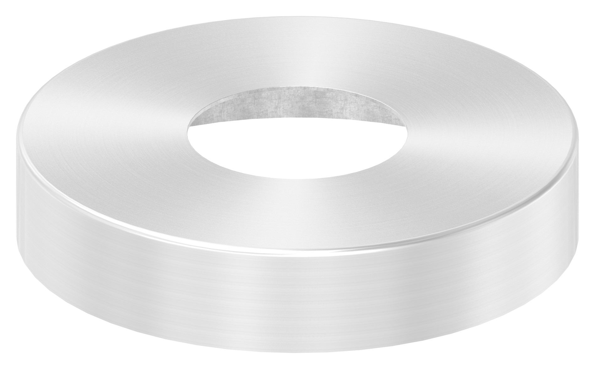 Abdeckrosette, 125x25mm, mit Bohrung 49mm, V2A