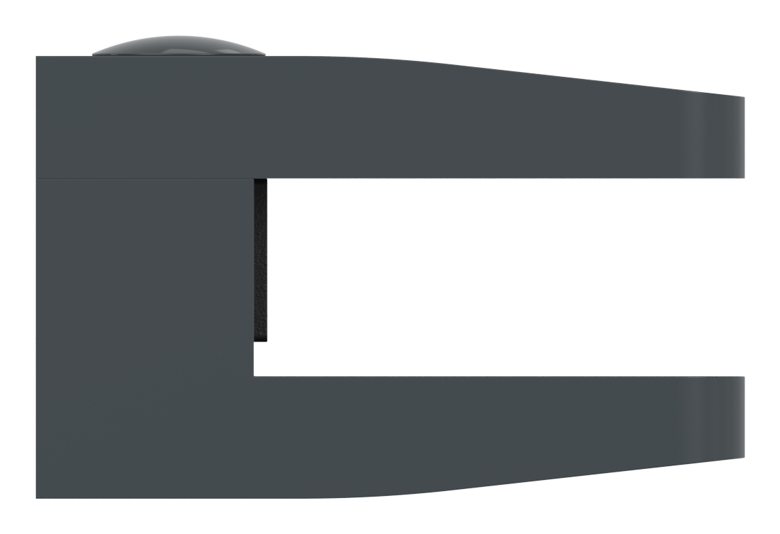 Glasklemme Mod. 14, Anschluss: gerade, Zink roh pulverbeschichtet RAL 7016 matt