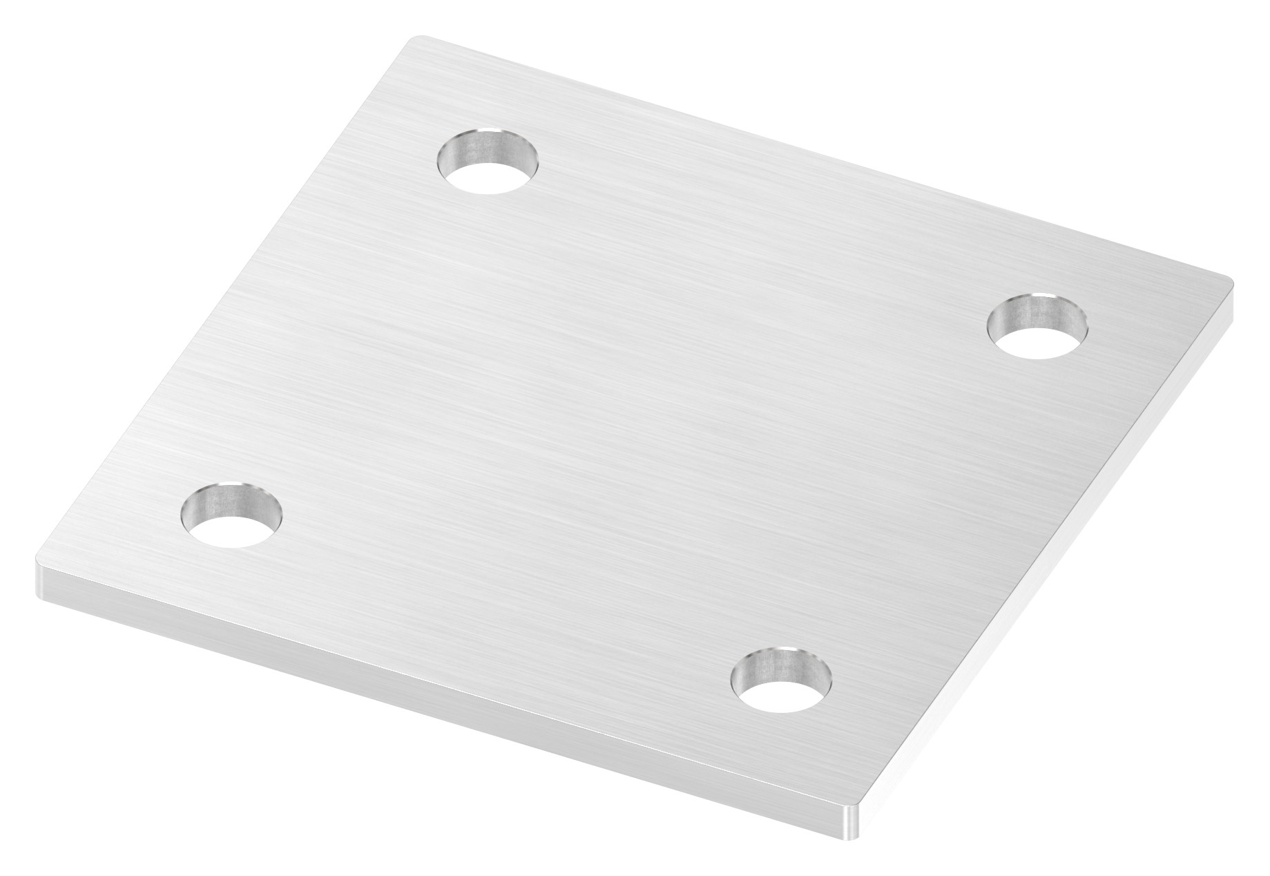 Ankerplatte, 120x120x6mm, mit Längsschliff, V2A