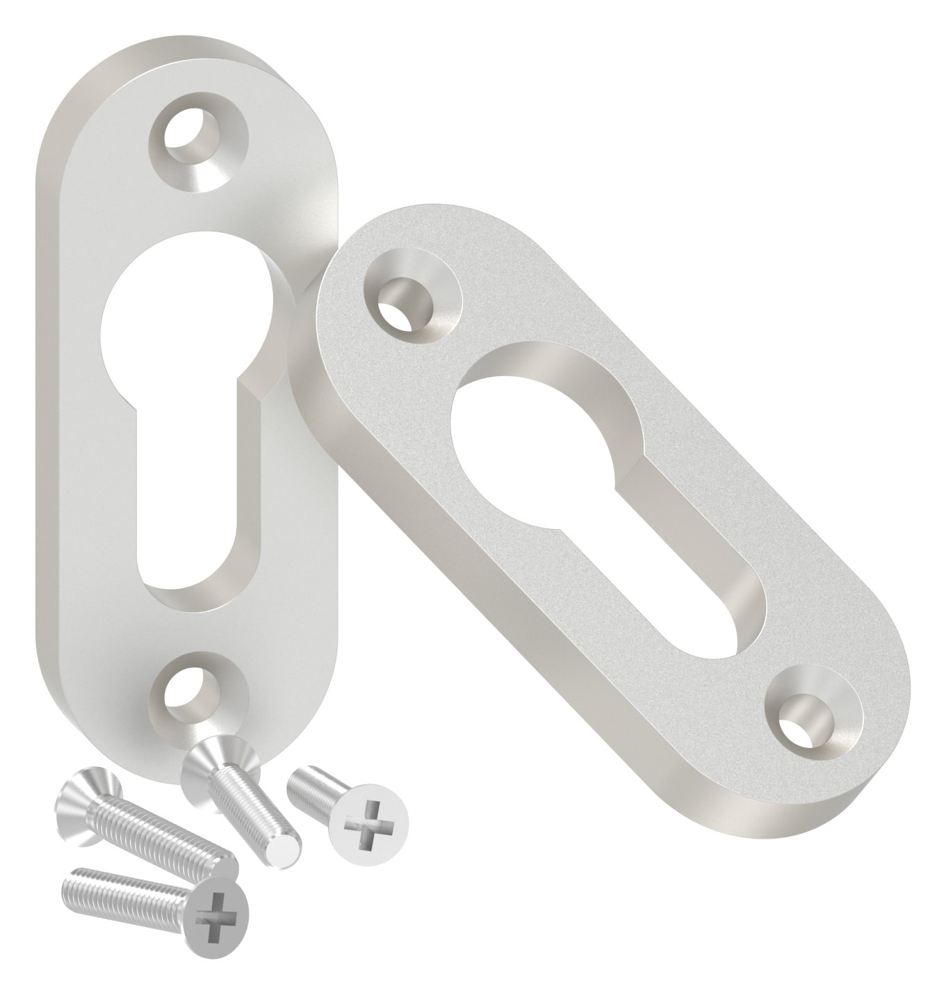 Schlüsselrosette PZ-Alu abgerundet (Paar)