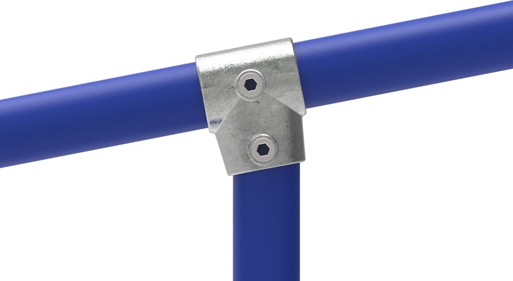 T-Stück kurz, schräg, variabel, für Rohr Ø 33,7mm