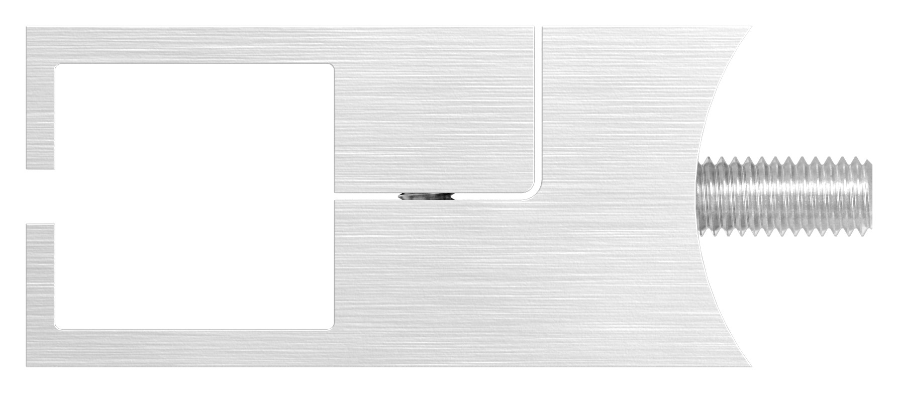 Halter für quadratisches Klemmprofil 20x20mm, Anschluss: 42,4mm, V2A