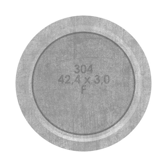 Rohrabschlussstopfen mit Stift für Rohr 42,4x3,0mm, V2A