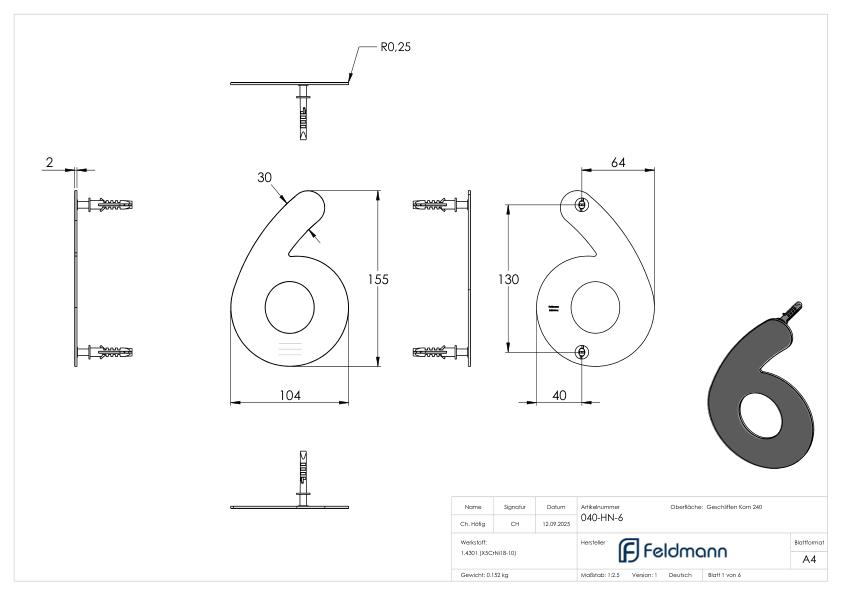 Hausnummer 6 - "klein", V2A