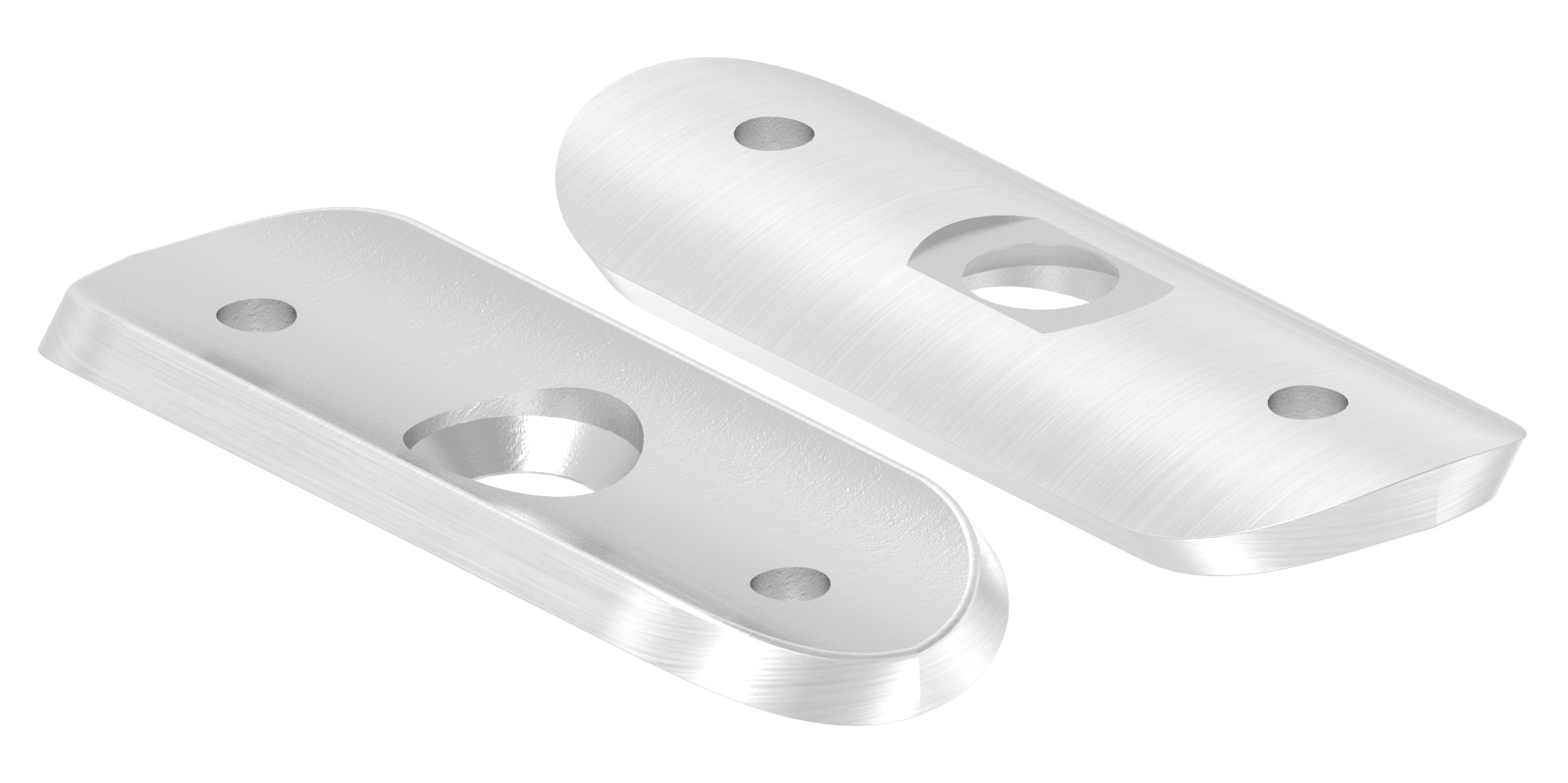 Handlaufanschlussplatte, 33,7mm, zum Vernieten, V2A