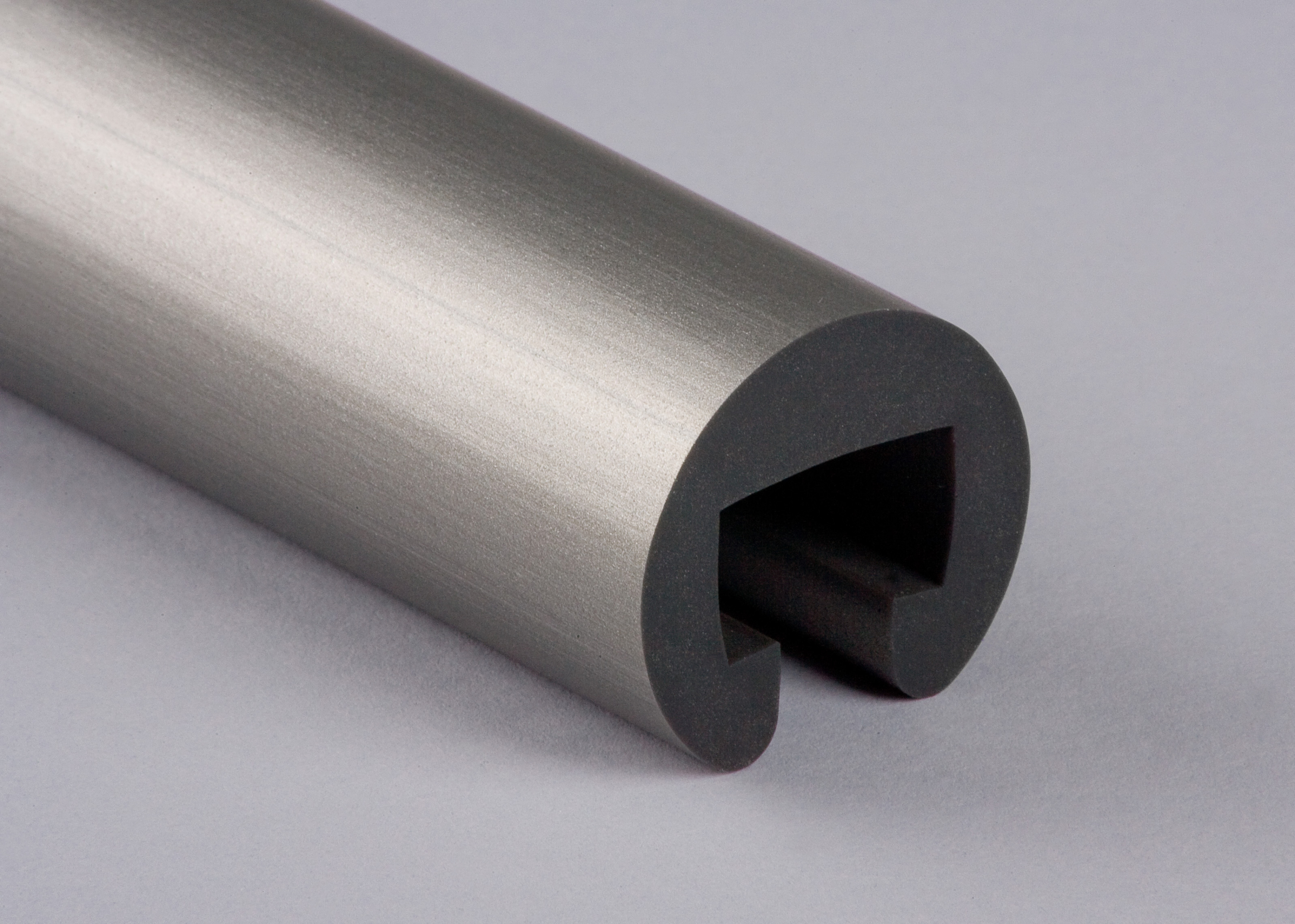 Kunststoffhandlauf Ø 40mm für 25x15mm, graualuminium