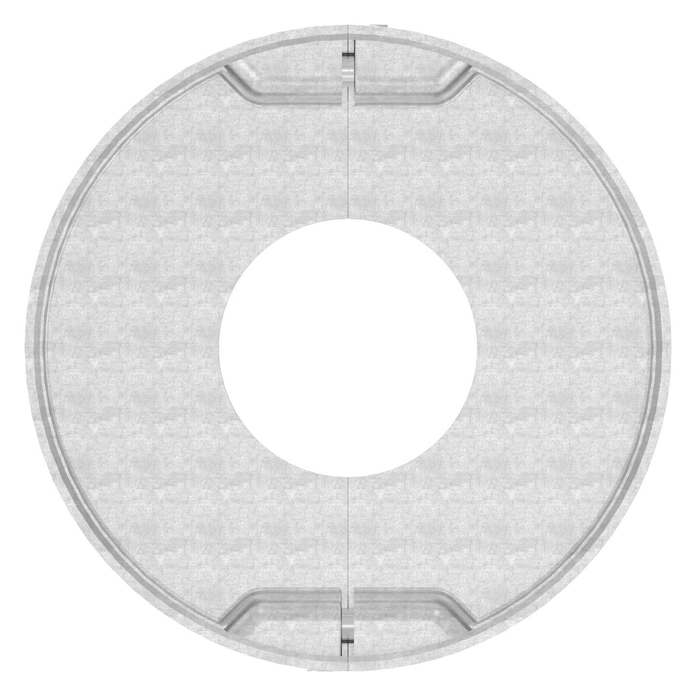 Abdeckrosette 105x25mm, Bohrung 43mm, zweiteilig, V4A