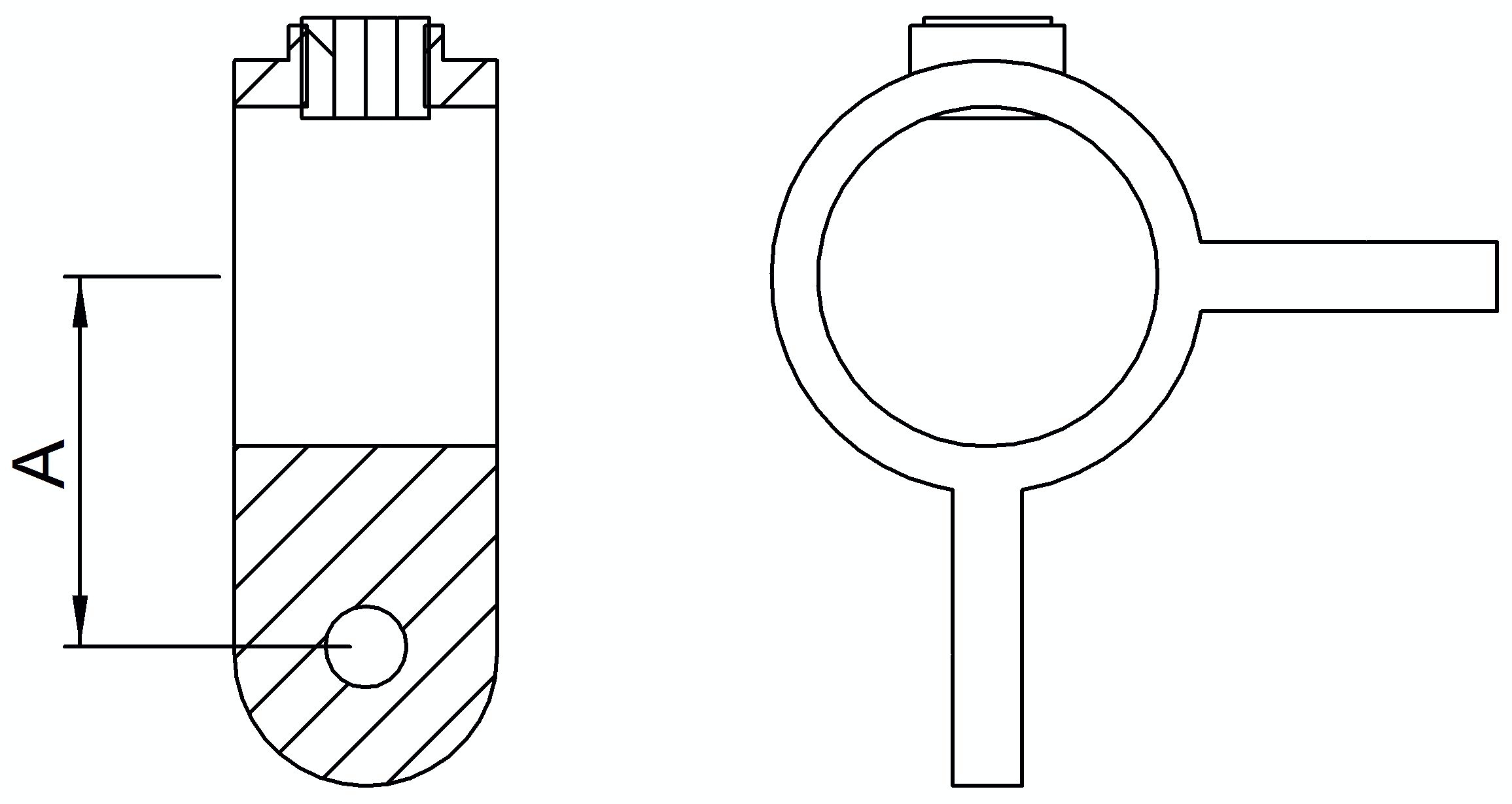 Halter mit 2 Laschen, 90°, für Rohr Ø 26,9mm