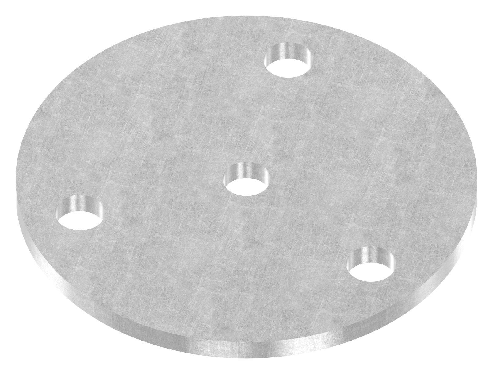 Ankerplatte Ø 120 x 6mm, mit 3 Bohrungen Ø 13mm und Mittelbohrung Ø 12,5mm, Stahl roh