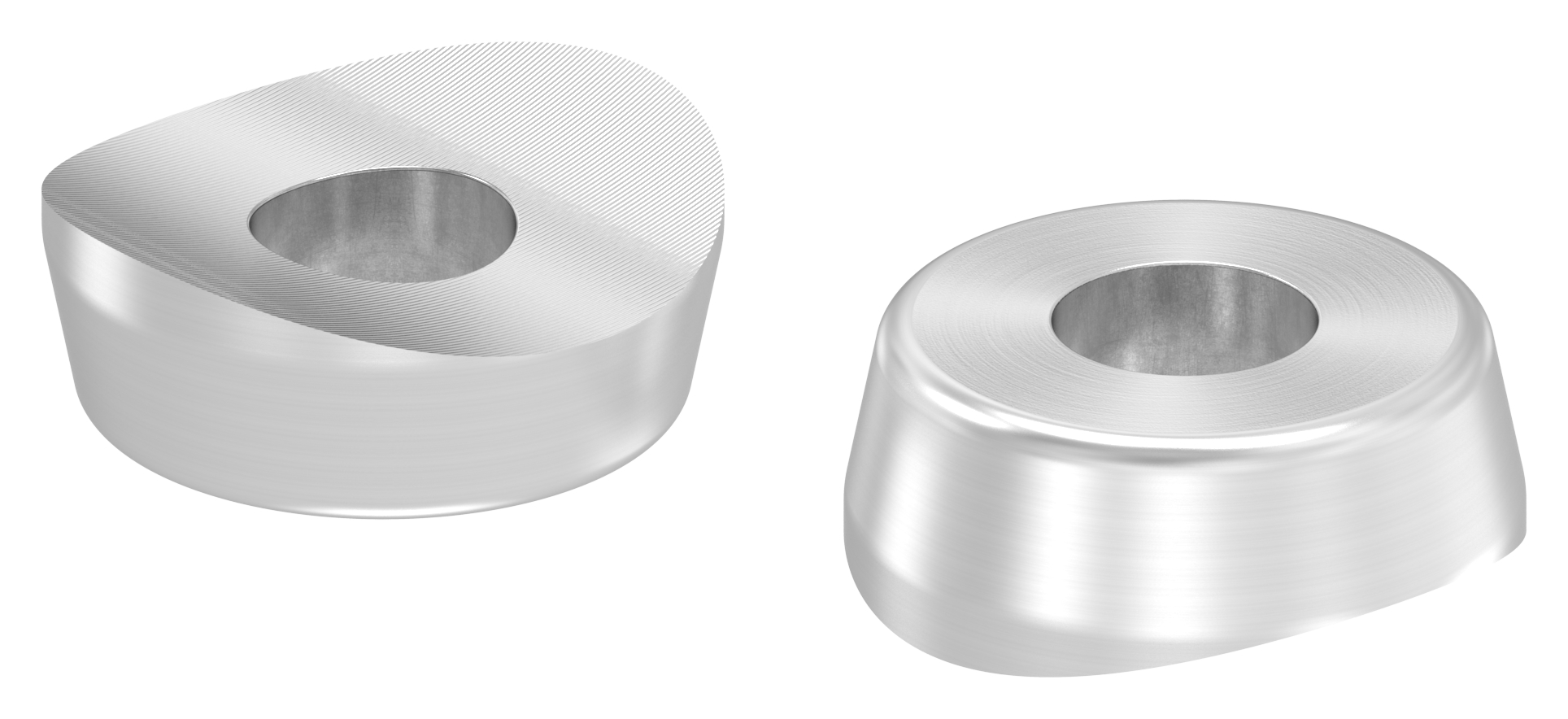 Ausgleichsstück für Rohr 42,4mm, Ø 18mm, mit Bohrung 7mm, V2A