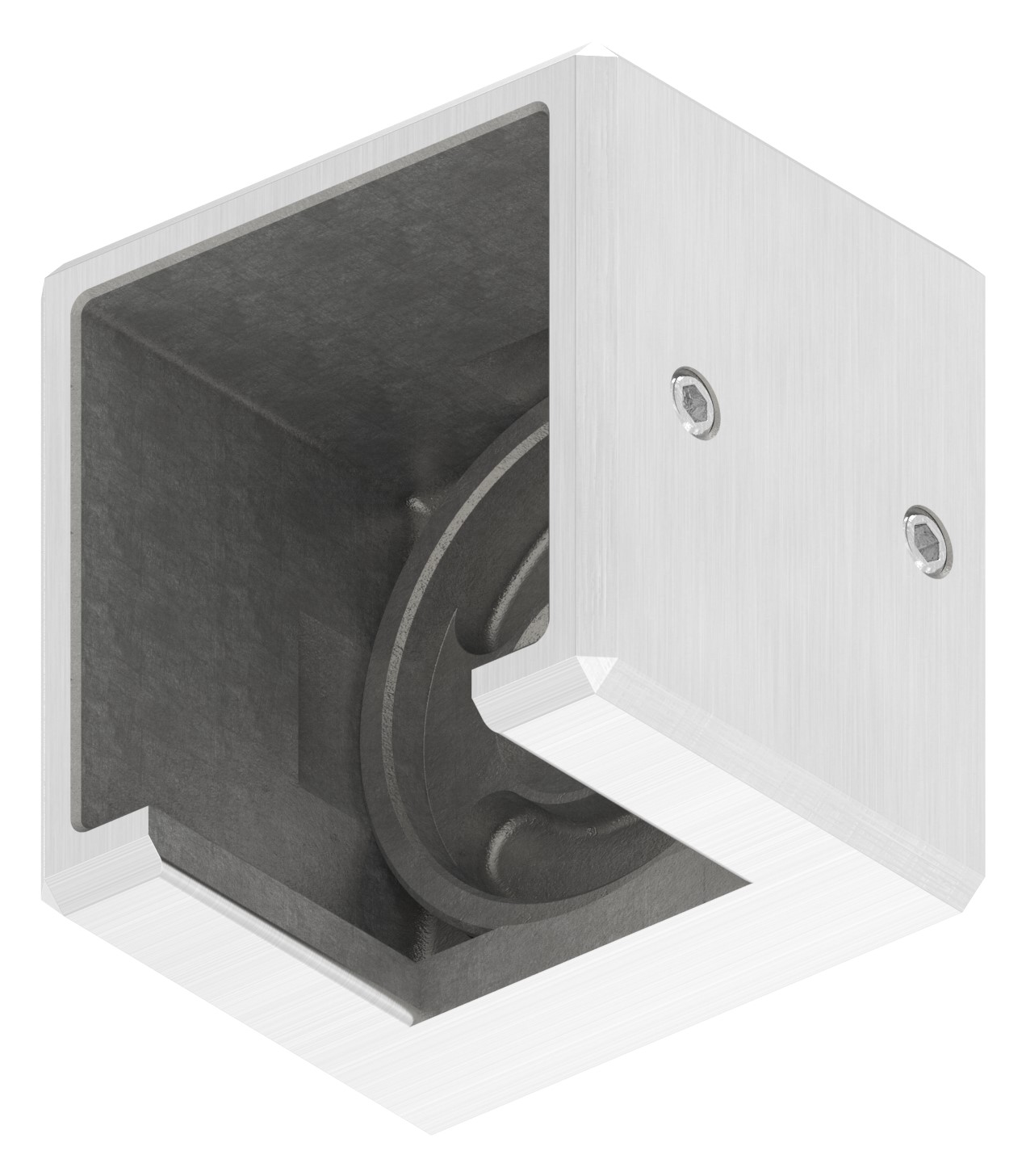 Wandbefestigung für Quadratnutrohr 40x40mm, rechts, V4A