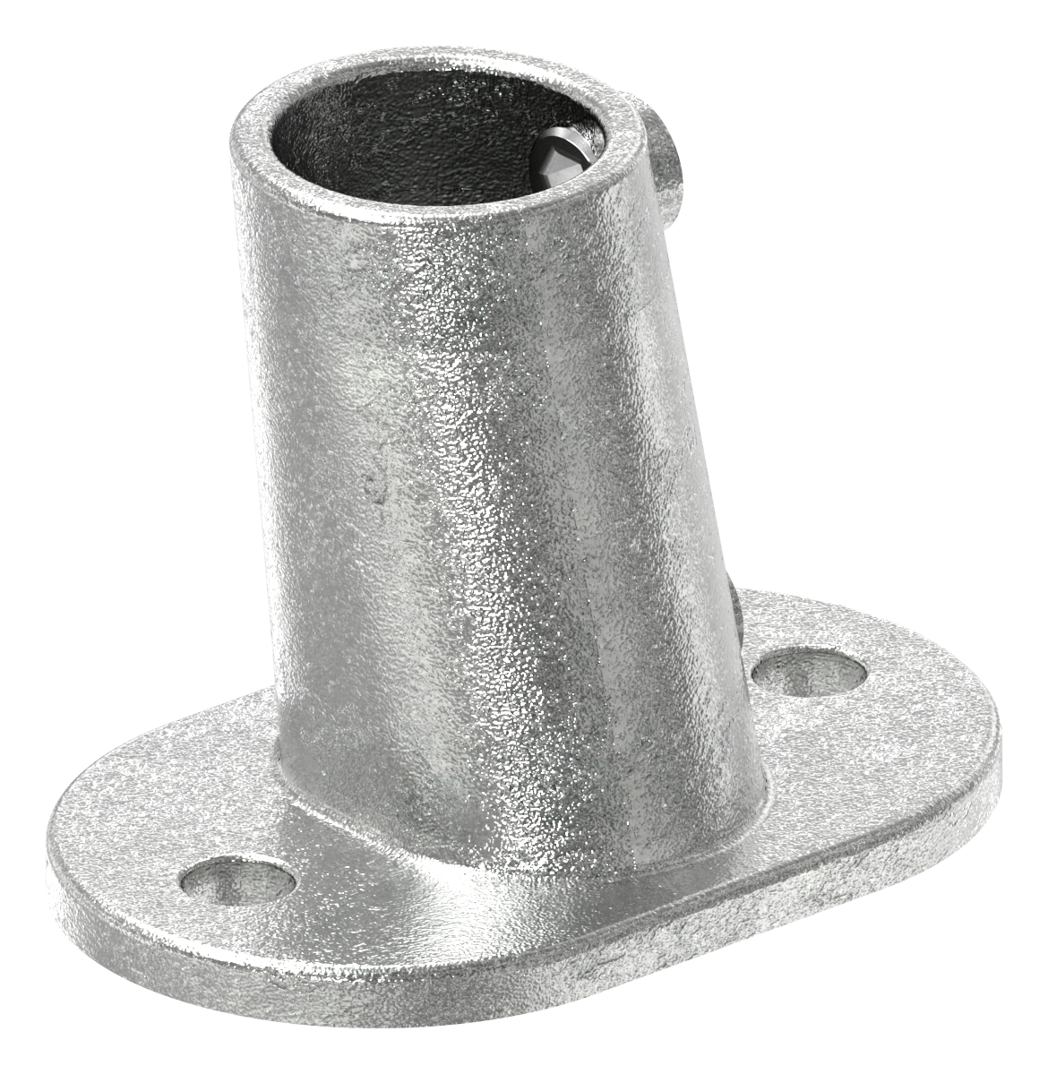 Fußplatte variabel mit 2 Bohrungen, für Rohr Ø 42,4mm