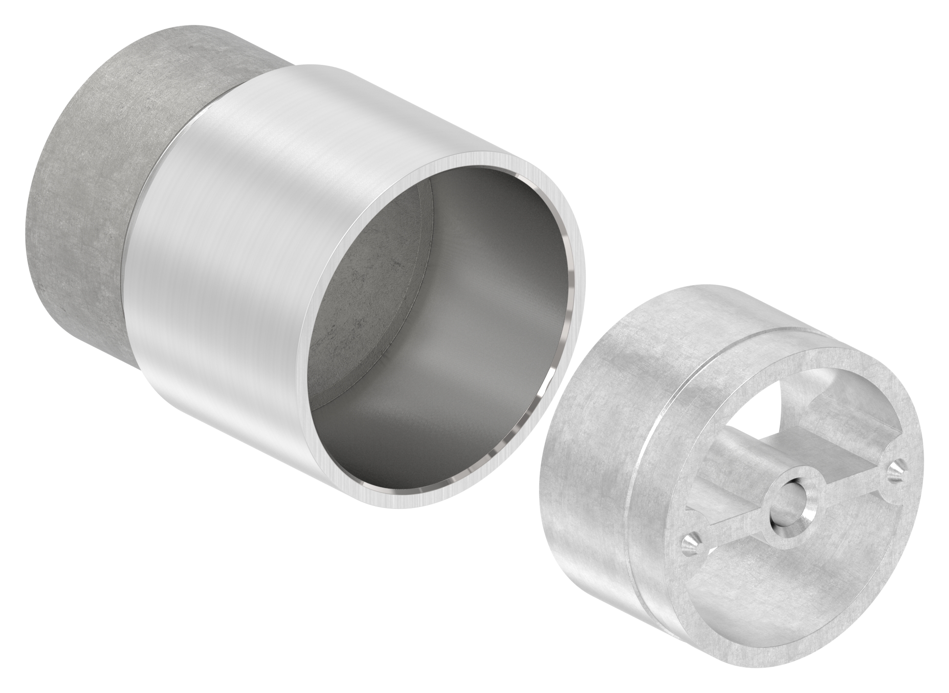 Verbinder für 42,4mm Holzhandlauf, V2A