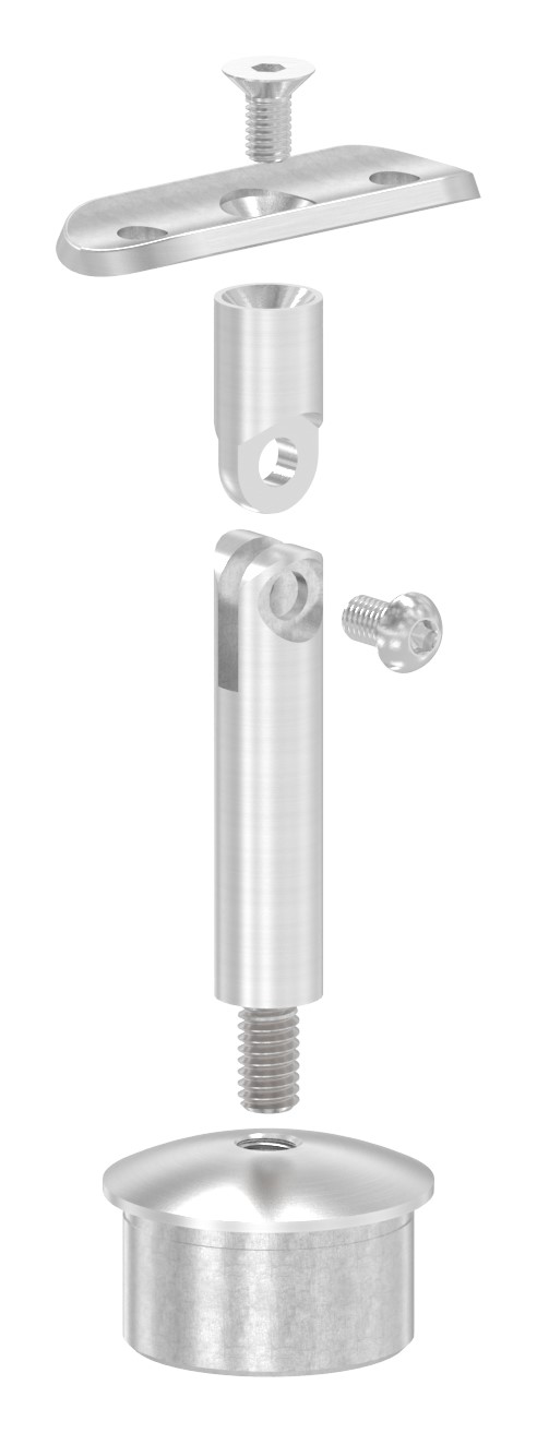 Rohrabschlussstopfen für Rohr 42,4x2,5mm, Handlaufanschlussplatte: 42,4mm, V2A