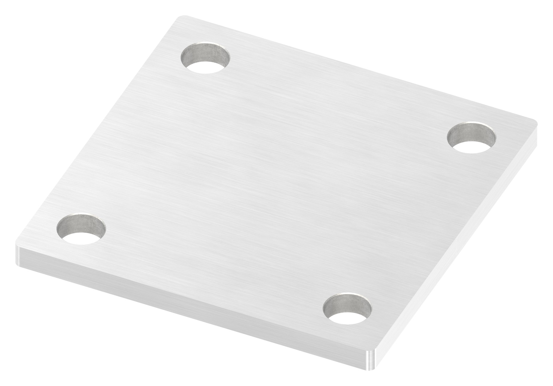 Ankerplatte, 92x92x6mm, mit Längsschliff, V2A