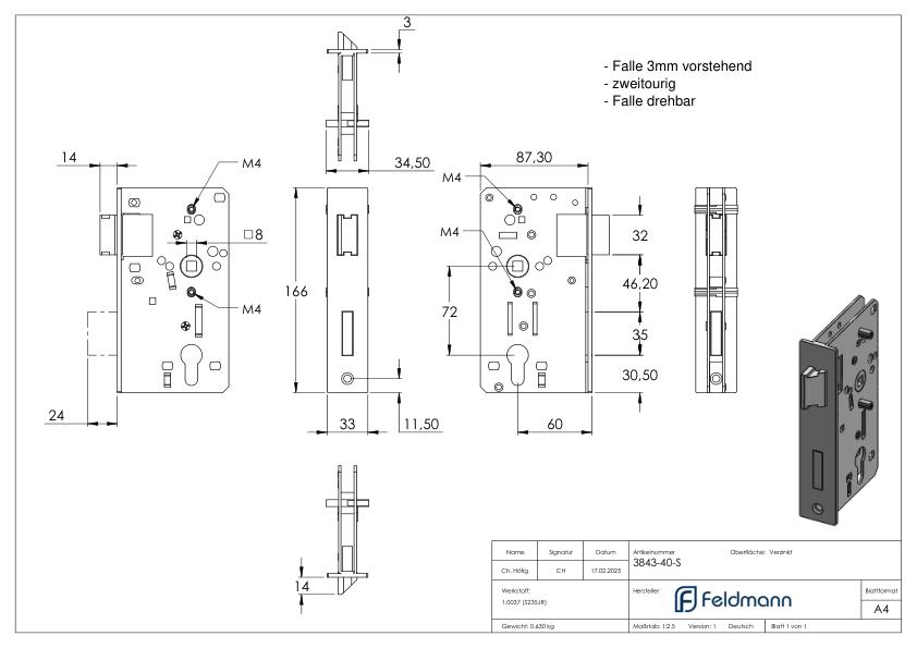 AMF Schloss verzinkt