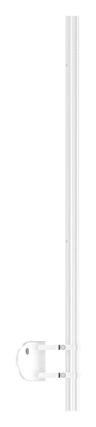 Edelstahlpfosten V2A zur Wandmontage für 90° Außeneck, H: 1190mm