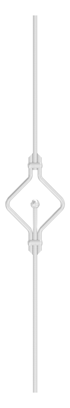 Zierstab aus Ø 12mm, doppelt, H: 1000mm, V2A