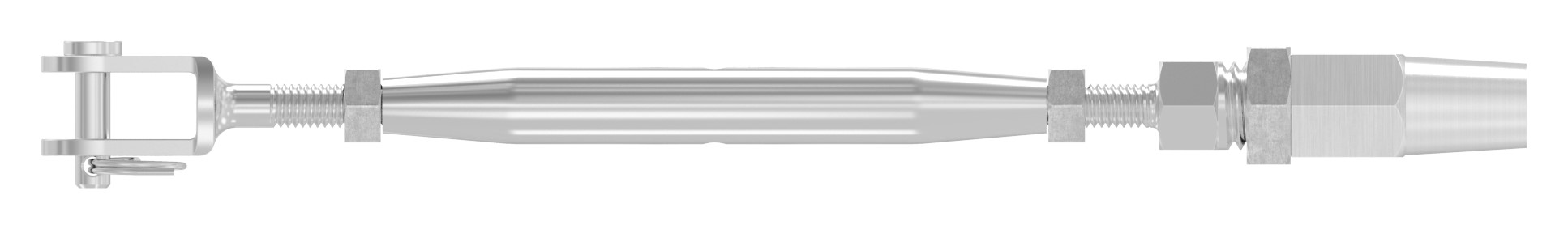 Wantenspanner Gabel zur Selbstmont. Seil 4mm, V4A