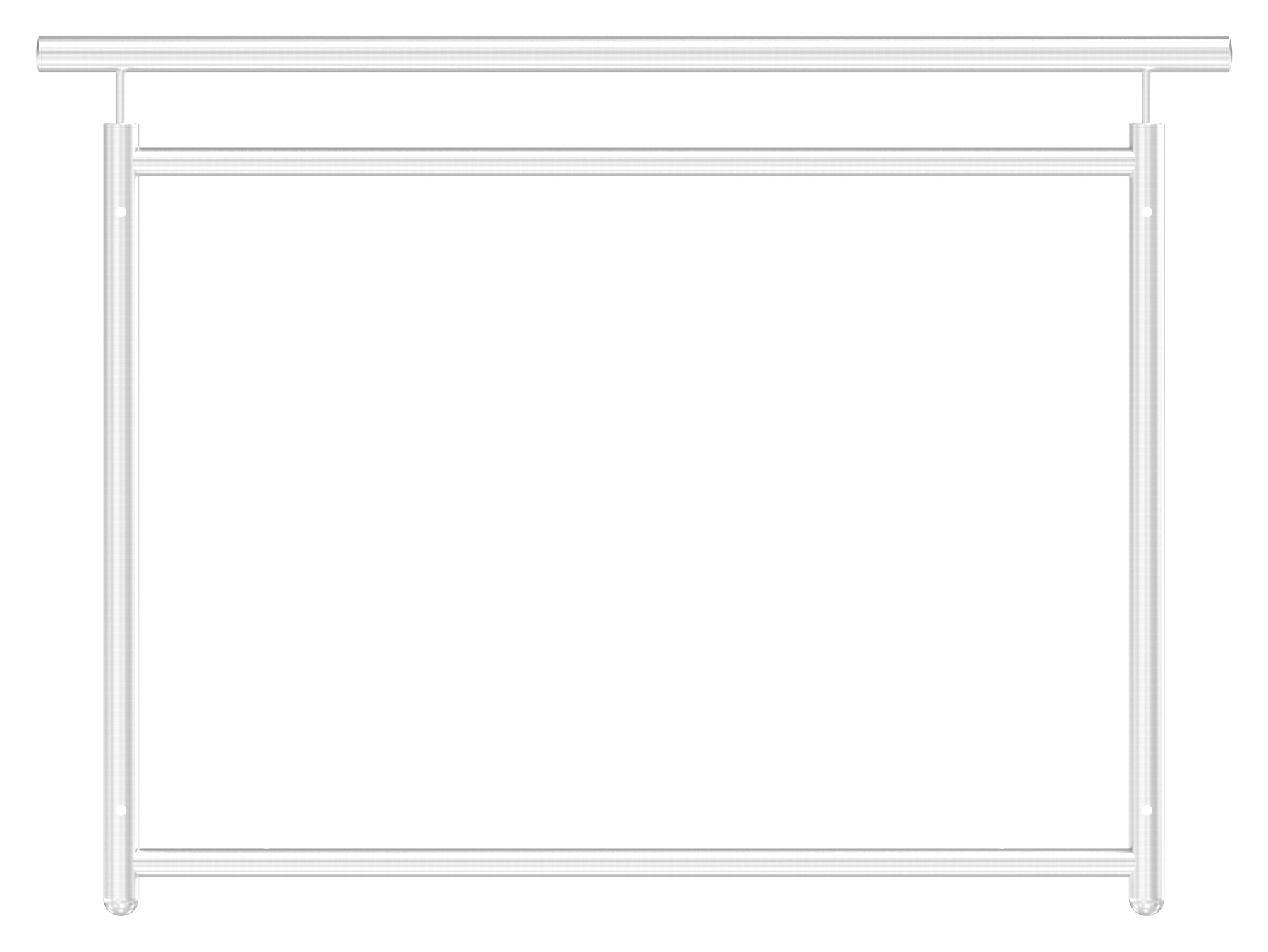 Französisches Balkongitter, gerade, Breite 1,2m, V2A