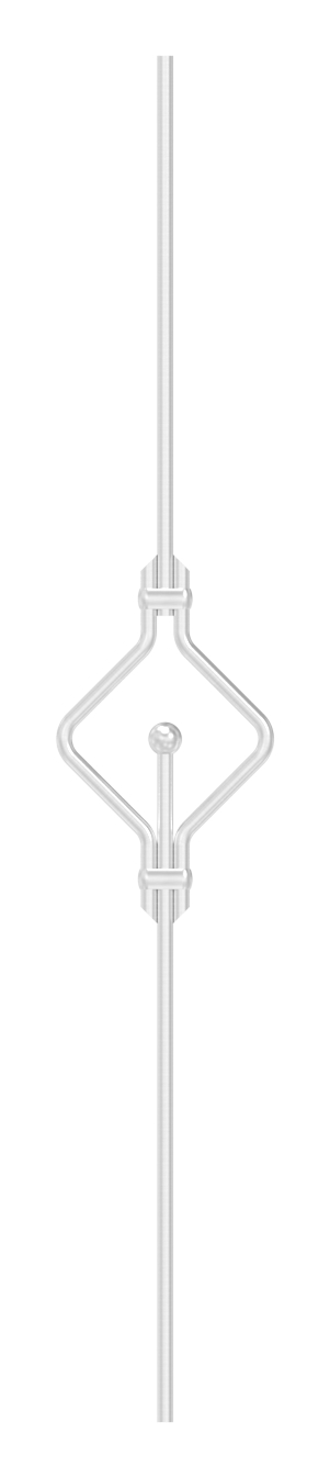 Zierstab aus Ø 12mm, doppelt, H: 1000mm, V2A