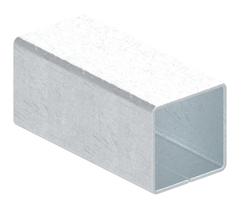 Ausgleichshülse von 8x8 auf 9x9mm, Länge 20mm, verzinkt