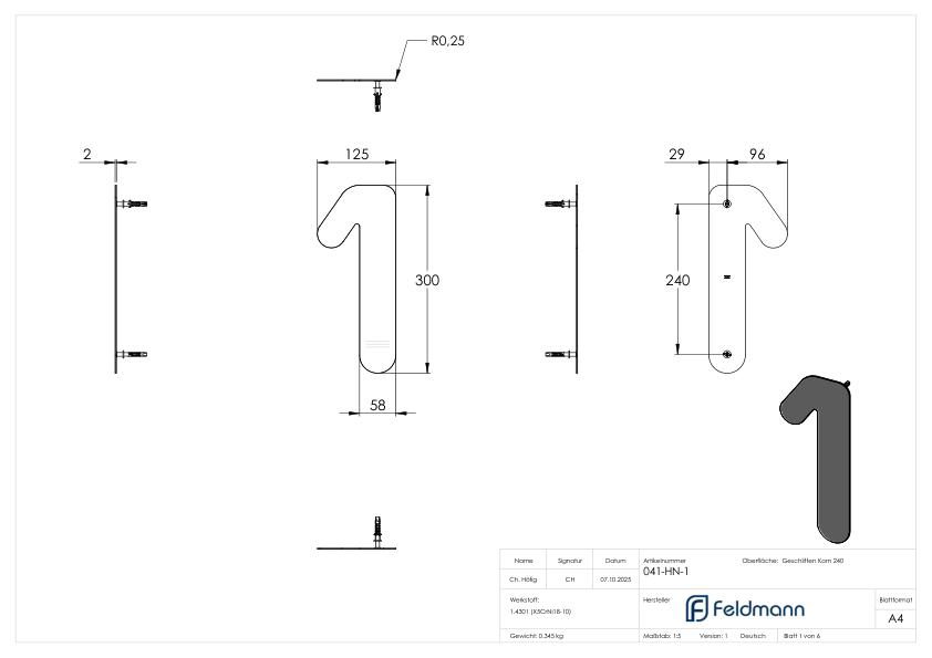 Hausnummer 1 - "groß", V2A