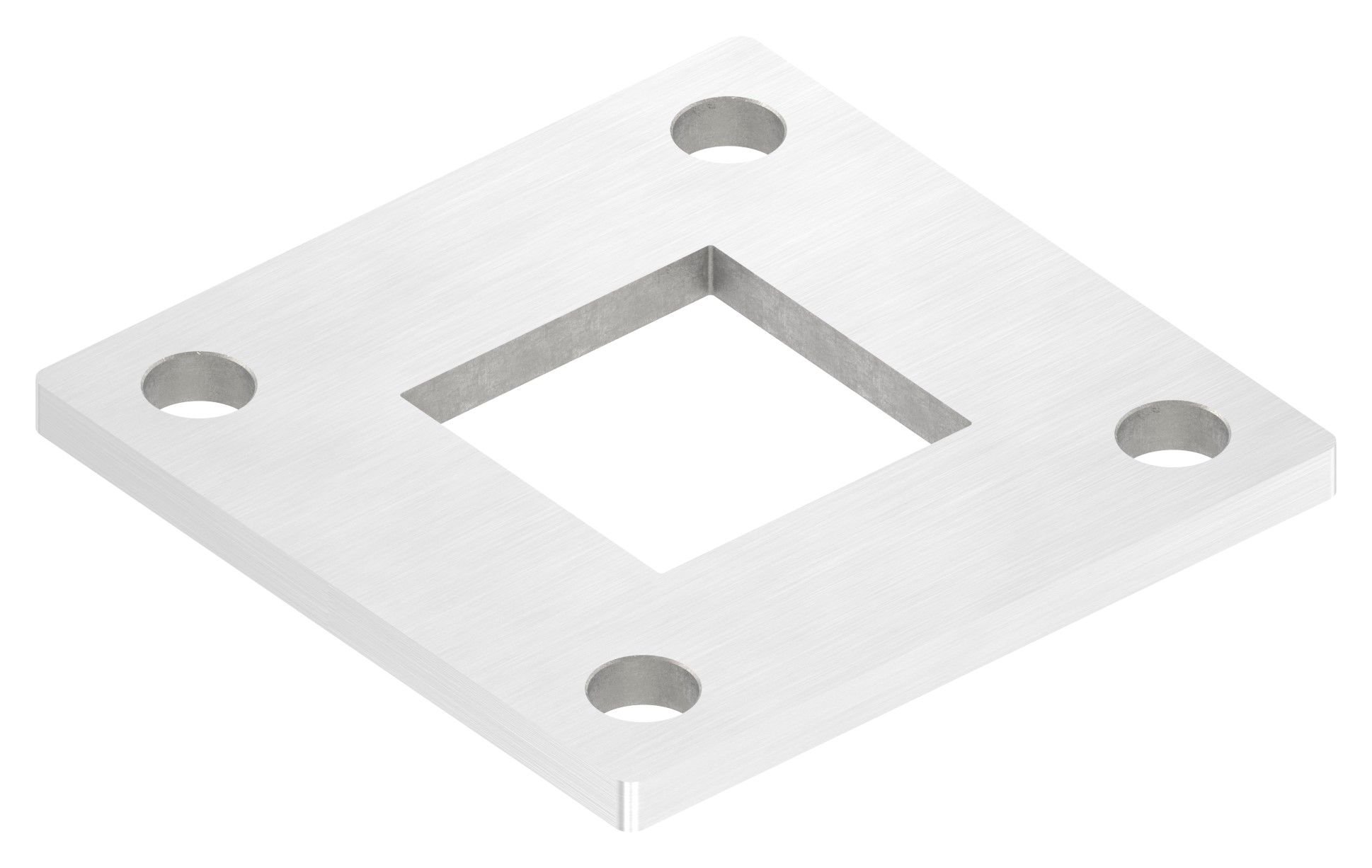 Ankerplatte, 92x92x6mm, mit Längsschliff, V2A