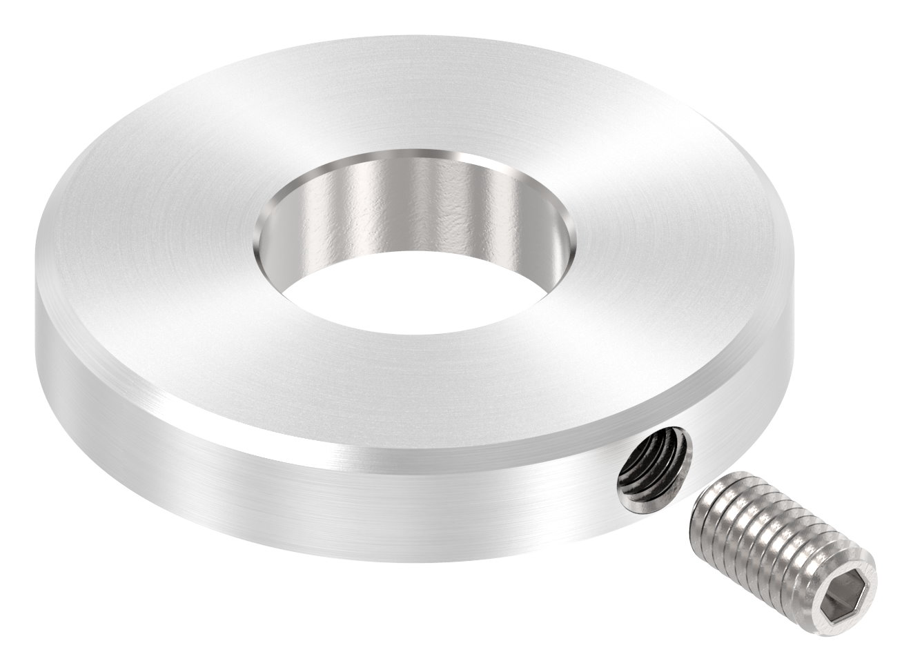 Abdeckscheibe 30x5mm, mit Rundschliff und Fase, Bohrung 12,3mm, V2A