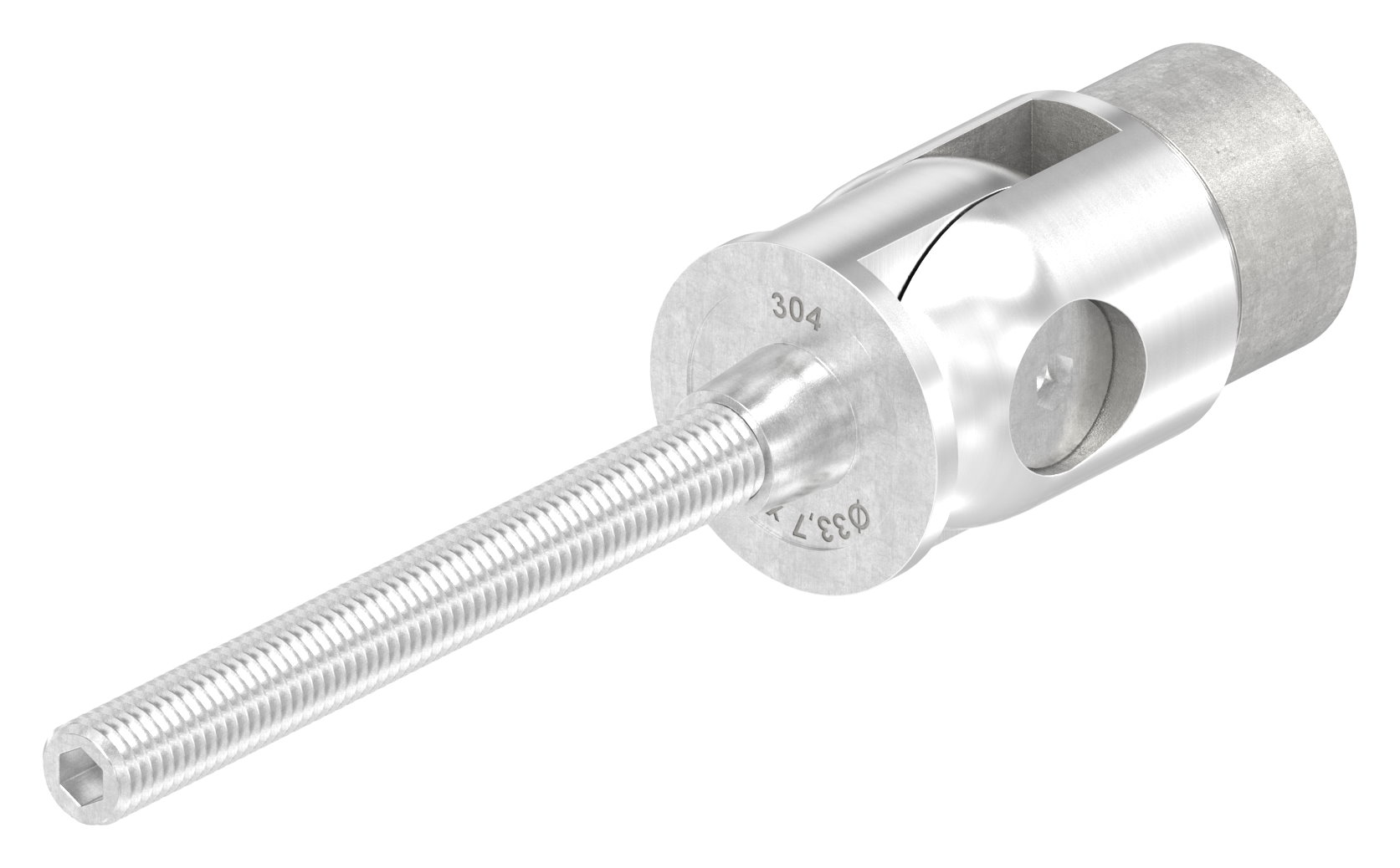 Wandhalter mit Gelenk zum Einbetonieren für Rohr 33,7x2,0mm, V2A