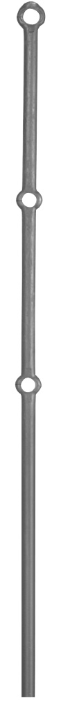 Pfosten aus 30mm rund, H: 1200mm, 3x gelocht
