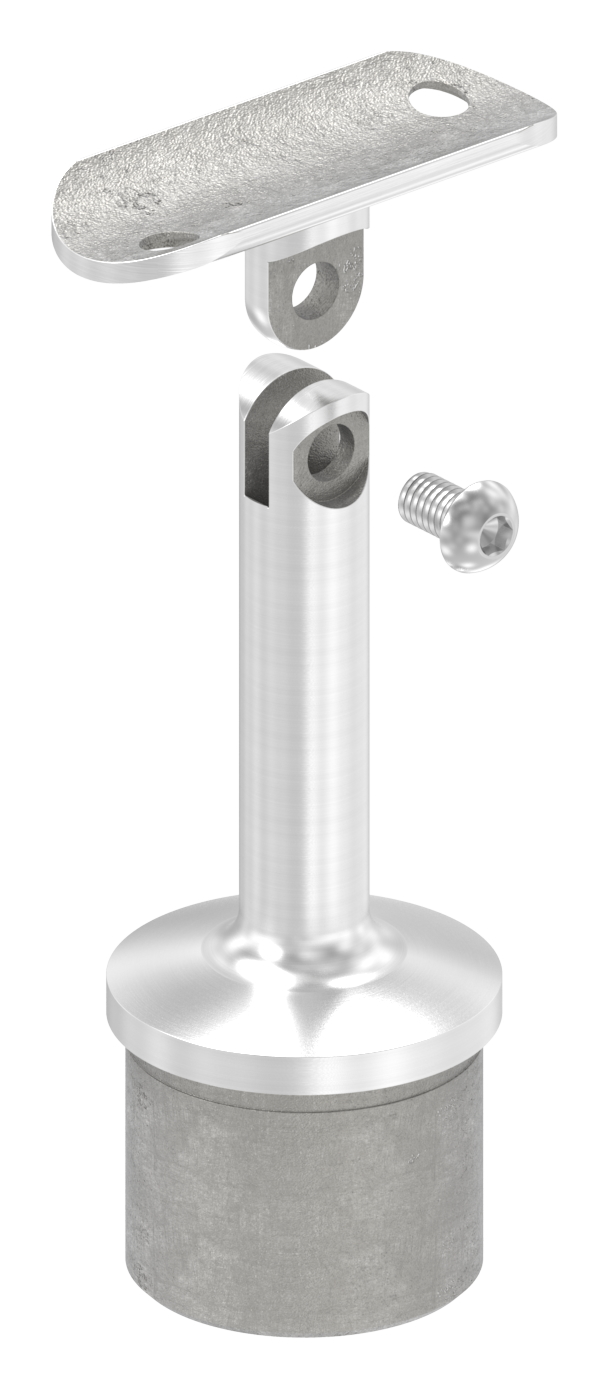 Rohrabschlussstopfen mit Gelenk und Platte, für 42,4x2,0mm, V2A