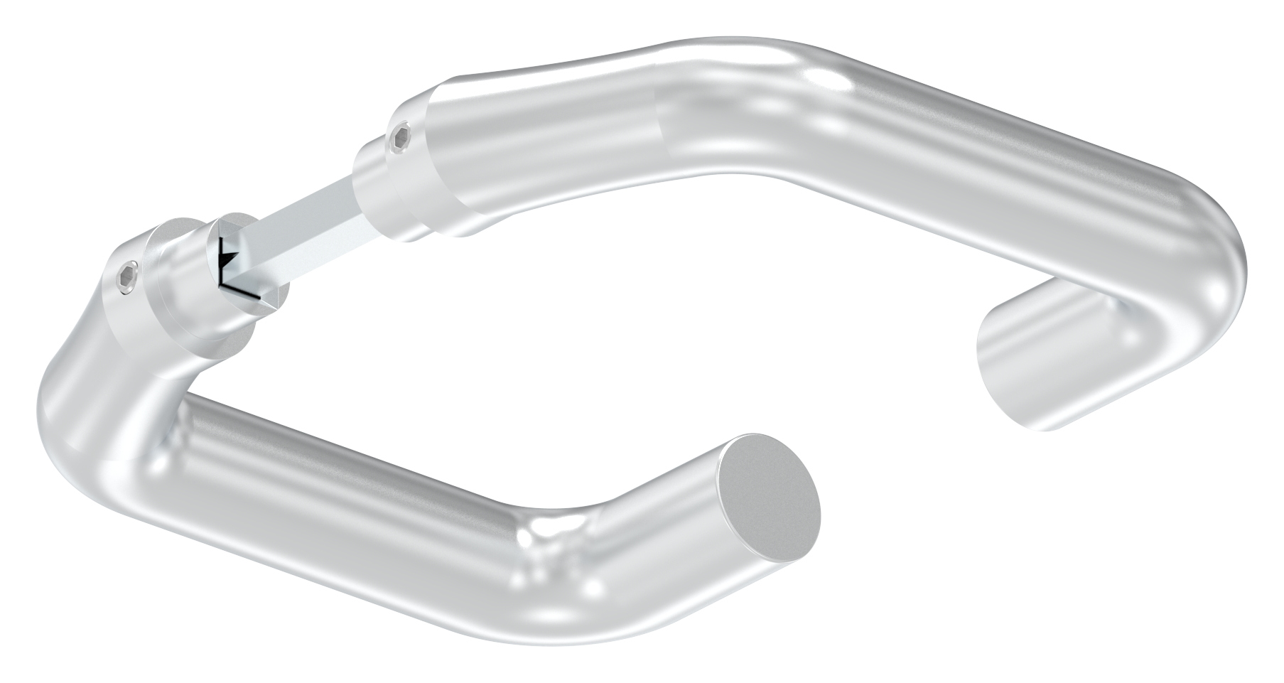 Türdrücker-Paar inkl. Drückerstift 8x8mm, Aluminium