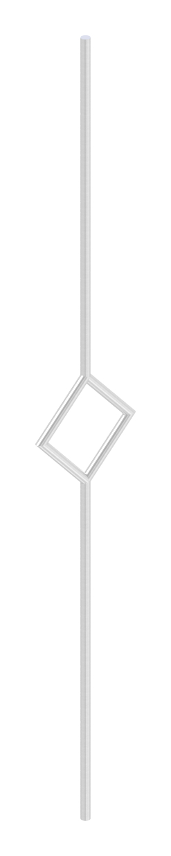 Zierstab aus Ø 12mm, mit Quadrat, H: 1000mm, V2A