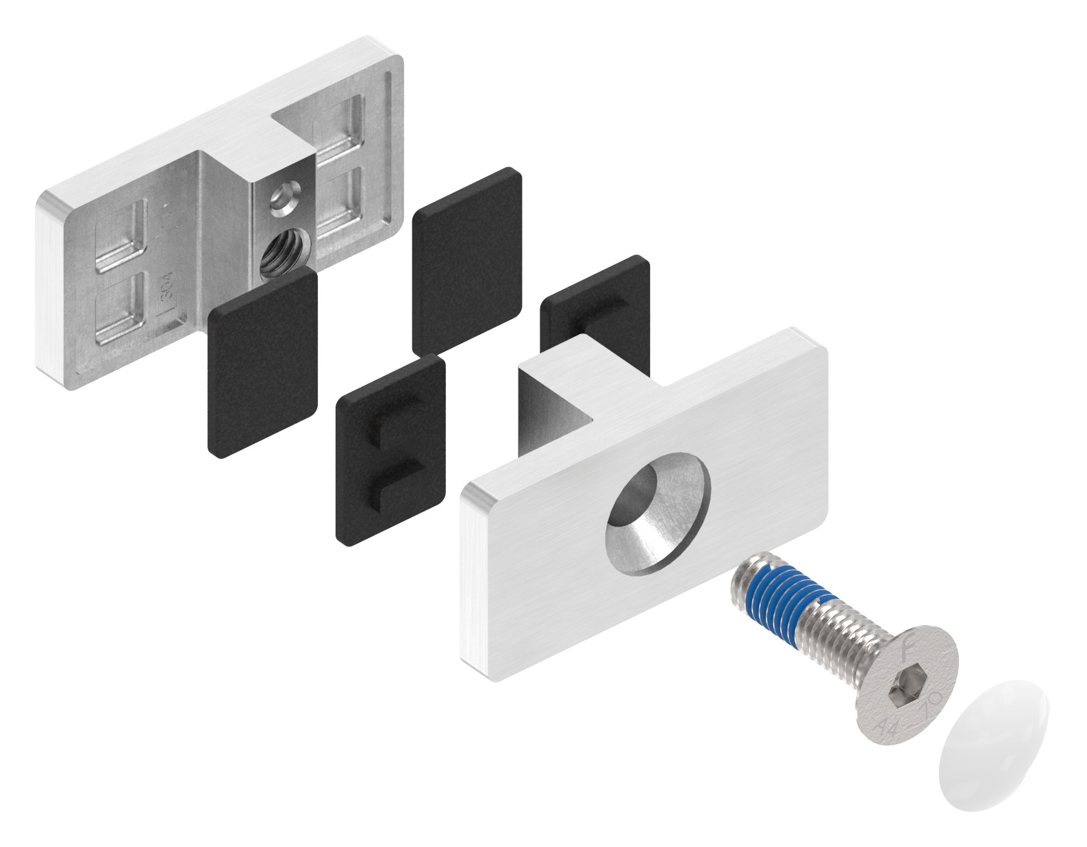 Glasausrichter für Ganzglasgeländer, für Glas 16,76 - 17,52mm