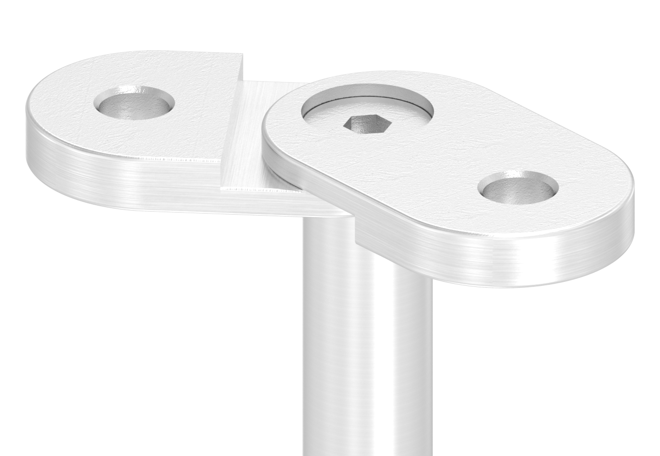 Handlaufanschlussplatte verstellbar, flach, V4A