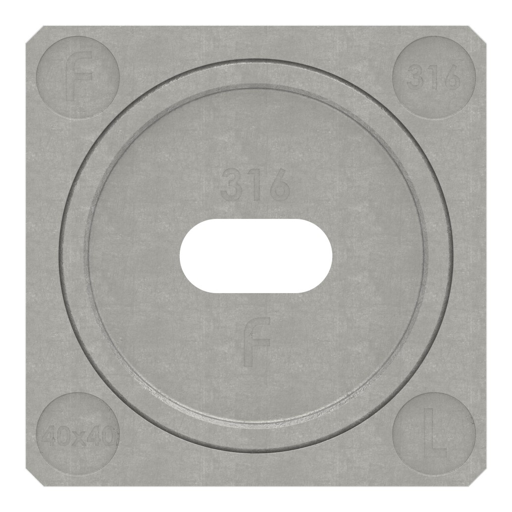 Wandbefestigung für Quadratnutrohr 40x40mm, links, V4A