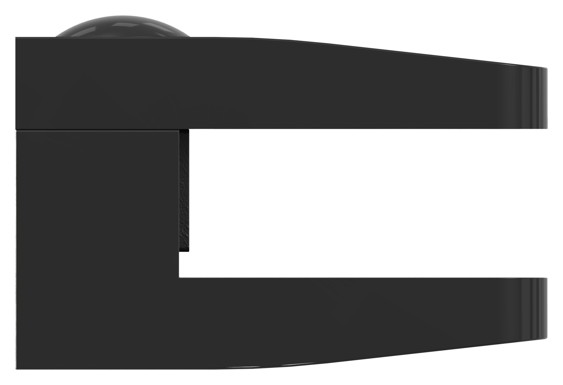 Glasklemme Mod. 34, Anschluss: gerade, Zink roh pulverbeschichtet RAL 9005 matt