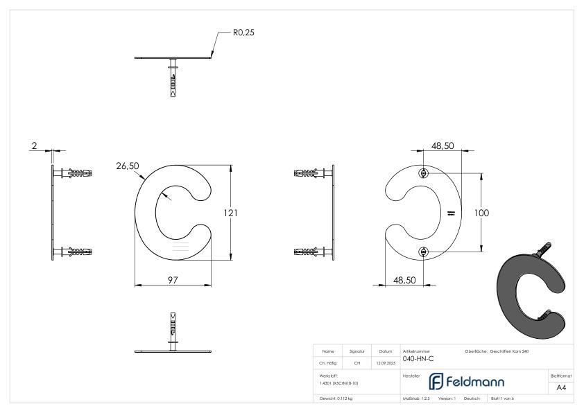 Hausnummer c - "klein", V2A