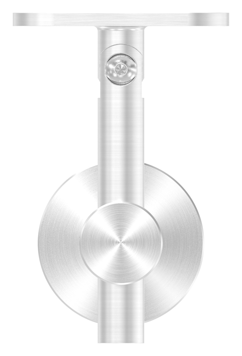 Handlaufhalter mit Gelenk, Handlaufanschlussplatte flach, V2A Handlaufhalter mit Gelenk, Handlaufanschlussplatte flach, V2A