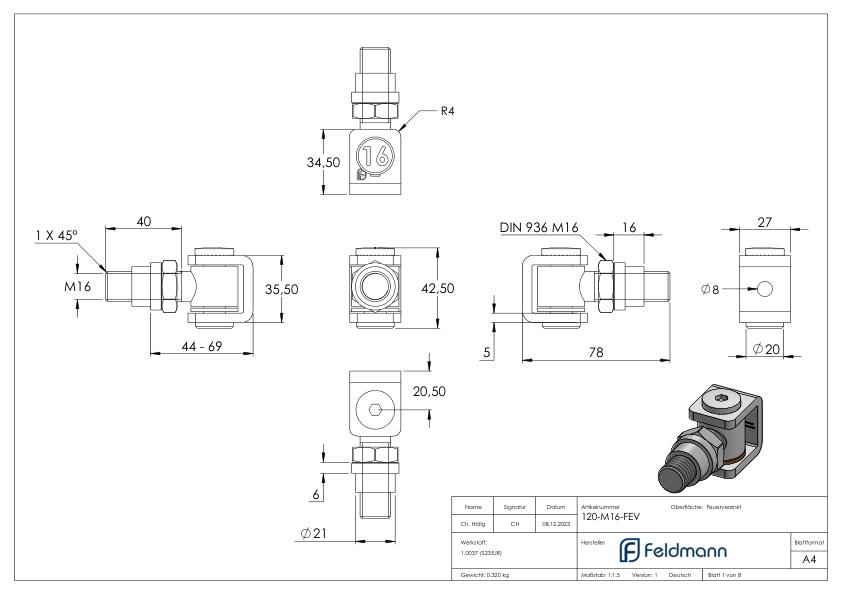 Torband M16, teilverzinkt/feuerverzinkt
