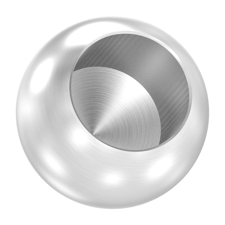 Vollkugel Ø 20mm mit Sackloch 12,6mm, V4A