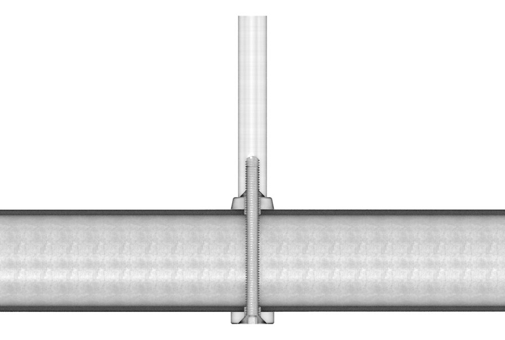 Ausgleichsstück für Rohr 48,3mm, Ø 18mm, mit Bohrung 7mm, V2A